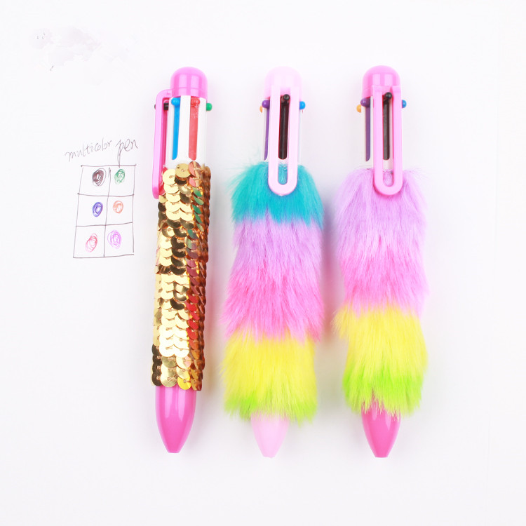 Plush Cool  6 Color Multicolor Ballpoint Pen