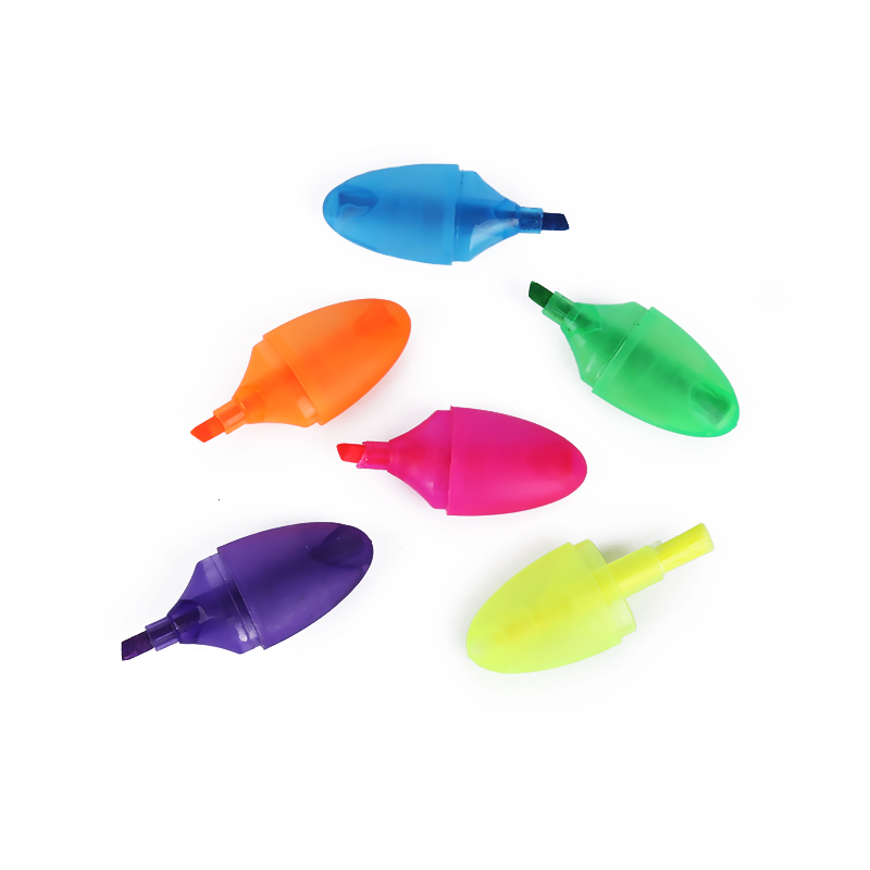 colorful egg shaped highlighter marker