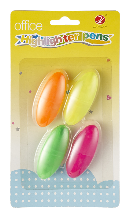 colorful egg shaped highlighter marker