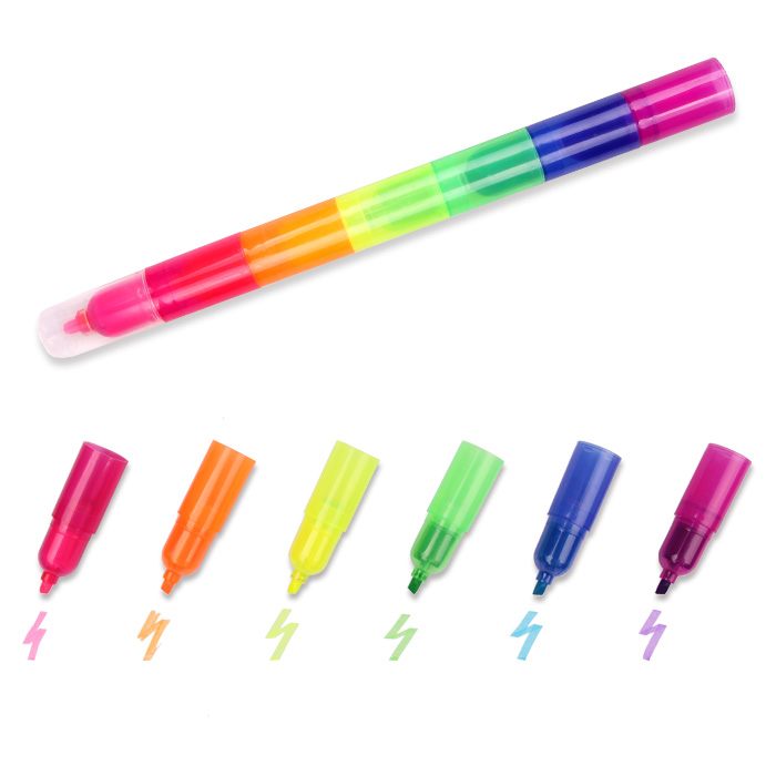 6 Colors Rainbow  Highlighter Pen