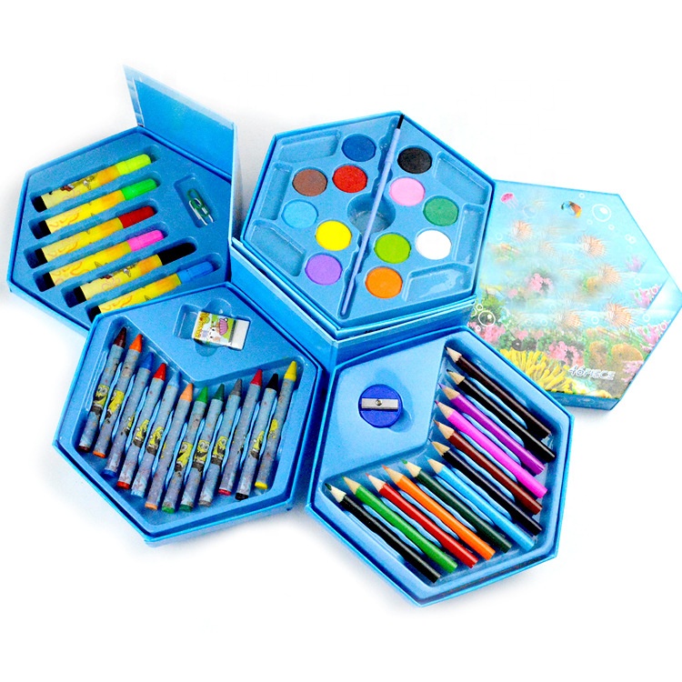 46pcs Multilayer Cartoon Kids Painting Set