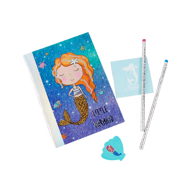 Mermaid Pattern Design School 5pcs Stationery Set